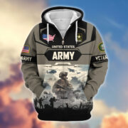 Premium US Veterans Zip Hoodie BPHN021014, Gifts For US Veterans, Gifts On Father's Day, Veterans Day. - Image 3