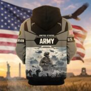 Premium US Veterans Zip Hoodie BPHN021014, Gifts For US Veterans, Gifts On Father's Day, Veterans Day. - Image 4