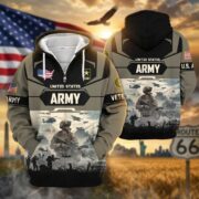 Premium US Veterans Zip Hoodie BPHN021014, Gifts For US Veterans, Gifts On Father's Day, Veterans Day. - Image 2