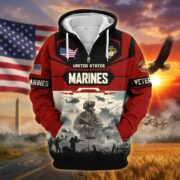 Premium US Veterans Zip Hoodie BPHN021014, Gifts For US Veterans, Gifts On Father's Day, Veterans Day. - Image 18