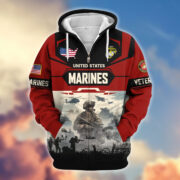 Premium US Veterans Zip Hoodie BPHN021014, Gifts For US Veterans, Gifts On Father's Day, Veterans Day. - Image 18