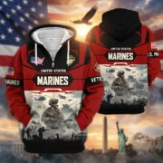 Premium US Veterans Zip Hoodie BPHN021014, Gifts For US Veterans, Gifts On Father's Day, Veterans Day. - Image 17
