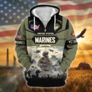Premium US Veterans Zip Hoodie BPHN021014, Gifts For US Veterans, Gifts On Father's Day, Veterans Day. - Image 21