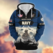 Premium US Veterans Zip Hoodie BPHN021014, Gifts For US Veterans, Gifts On Father's Day, Veterans Day. - Image 12