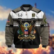Premium US Veterans Bomber Jacket ATTN071021, Gifts For US Veterans, Gifts On Father's Day, Veterans Day. - Image 3