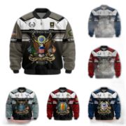 Premium US Veterans Bomber Jacket ATTN071021, Gifts For US Veterans, Gifts On Father's Day, Veterans Day.