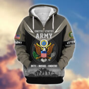 Premium US Veterans Zip Hoodie BPHN091012, Gifts For US Veterans, Gifts On Father's Day, Veterans Day. - Image 3