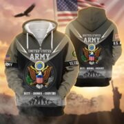 Premium US Veterans Zip Hoodie BPHN091012, Gifts For US Veterans, Gifts On Father's Day, Veterans Day. - Image 2
