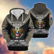 Premium US Veterans Zip Hoodie BPHN091012, Gifts For US Veterans, Gifts On Father's Day, Veterans Day. - Image 2
