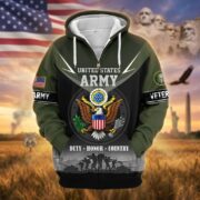 Premium US Veterans Zip Hoodie BPHN091012, Gifts For US Veterans, Gifts On Father's Day, Veterans Day. - Image 6