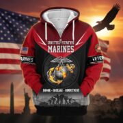 Premium US Veterans Zip Hoodie BPHN091012, Gifts For US Veterans, Gifts On Father's Day, Veterans Day. - Image 18