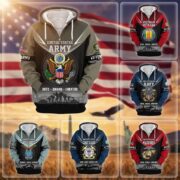 Premium US Veterans Zip Hoodie BPHN091012, Gifts For US Veterans, Gifts On Father's Day, Veterans Day.
