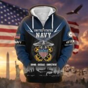 Premium US Veterans Zip Hoodie BPHN091012, Gifts For US Veterans, Gifts On Father's Day, Veterans Day. - Image 12