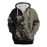 Premium US Veterans Zip Hoodie BPHN081013, Gifts For US Veterans, Gifts On Father's Day, Veterans Day. - Image 3