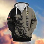 Premium US Veterans Zip Hoodie BPHN081013, Gifts For US Veterans, Gifts On Father's Day, Veterans Day. - Image 3