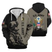 Premium US Veterans Zip Hoodie BPHN081013, Gifts For US Veterans, Gifts On Father's Day, Veterans Day. - Image 2