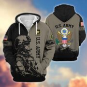 Premium US Veterans Zip Hoodie BPHN081013, Gifts For US Veterans, Gifts On Father's Day, Veterans Day. - Image 2