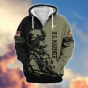 Premium US Veterans Zip Hoodie BPHN081013, Gifts For US Veterans, Gifts On Father's Day, Veterans Day. - Image 21