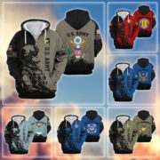 Premium US Veterans Zip Hoodie BPHN081013, Gifts For US Veterans, Gifts On Father's Day, Veterans Day.