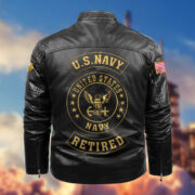 Premium Personalized US Navy Retired Leather Jackets CPVC151010 - Image 3