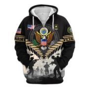 Premium US Veterans Zip Hoodie BPHN151011, Gifts For US Veterans, Gifts On Father's Day, Veterans Day. - Image 3
