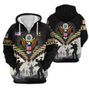 Premium US Veterans Zip Hoodie BPHN151011, Gifts For US Veterans, Gifts On Father's Day, Veterans Day. - Image 2