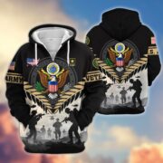 Premium US Veterans Zip Hoodie BPHN151011, Gifts For US Veterans, Gifts On Father's Day, Veterans Day. - Image 2