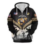 Premium US Veterans Zip Hoodie BPHN151011, Gifts For US Veterans, Gifts On Father's Day, Veterans Day. - Image 15