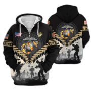 Premium US Veterans Zip Hoodie BPHN151011, Gifts For US Veterans, Gifts On Father's Day, Veterans Day. - Image 14