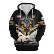 Premium US Veterans Zip Hoodie BPHN151011, Gifts For US Veterans, Gifts On Father's Day, Veterans Day. - Image 9