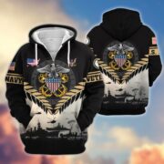 Premium US Veterans Zip Hoodie BPHN151011, Gifts For US Veterans, Gifts On Father's Day, Veterans Day. - Image 8