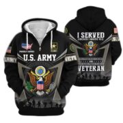 Premium US Veterans Zip Hoodie BPHN131012, Gifts For US Veterans, Gifts On Father's Day, Veterans Day. - Image 2