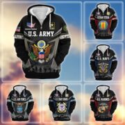 Premium US Veterans Zip Hoodie BPHN131012, Gifts For US Veterans, Gifts On Father's Day, Veterans Day.
