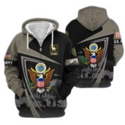 Premium US Veterans Zip Hoodie BPHN091011, Gifts For US Veterans, Gifts On Father's Day, Veterans Day. - Image 2