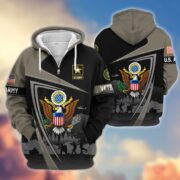 Premium US Veterans Zip Hoodie BPHN091011, Gifts For US Veterans, Gifts On Father's Day, Veterans Day. - Image 2