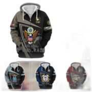 Premium US Veterans Zip Hoodie BPHN091011, Gifts For US Veterans, Gifts On Father's Day, Veterans Day.