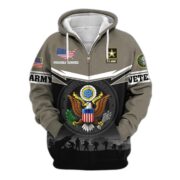 Premium US Veterans Zip Hoodie BPHN131011, Gifts For US Veterans, Gifts On Father's Day, Veterans Day. - Image 3