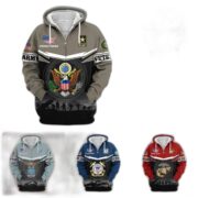 Premium US Veterans Zip Hoodie BPHN131011, Gifts For US Veterans, Gifts On Father's Day, Veterans Day.