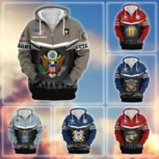 Premium US Veterans Zip Hoodie BPHN131011, Gifts For US Veterans, Gifts On Father's Day, Veterans Day.